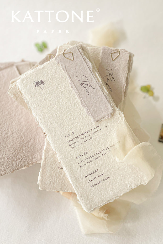 Anita Handmade Paper Wedding Menus