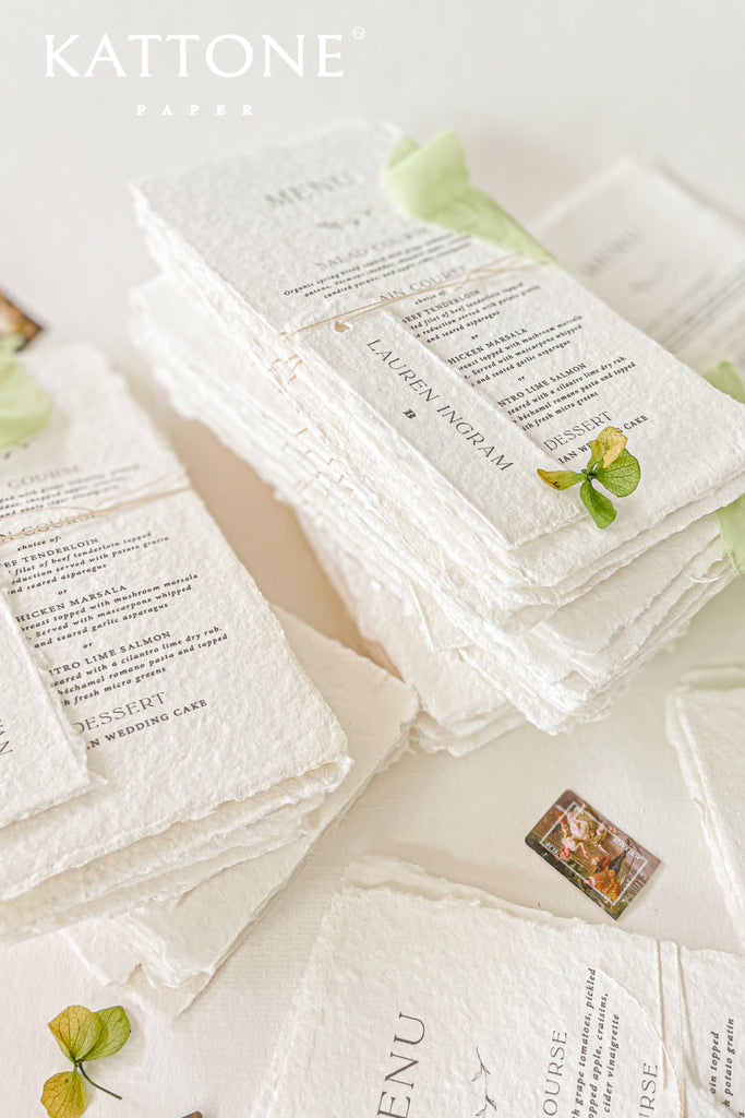 Adelie Handmade Paper Wedding Menus