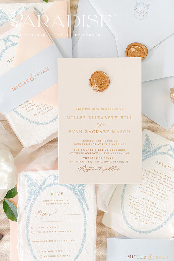 Avery Gold Foil Wedding Invitation Sets