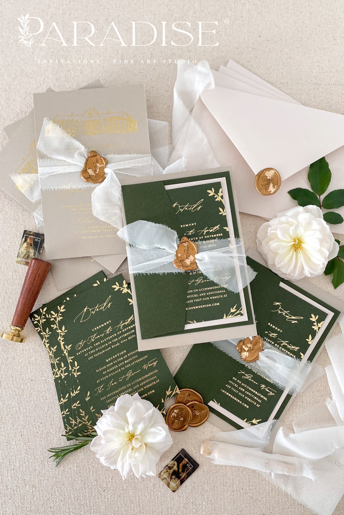 Hailey Gold Foil Wedding Invitation Sets