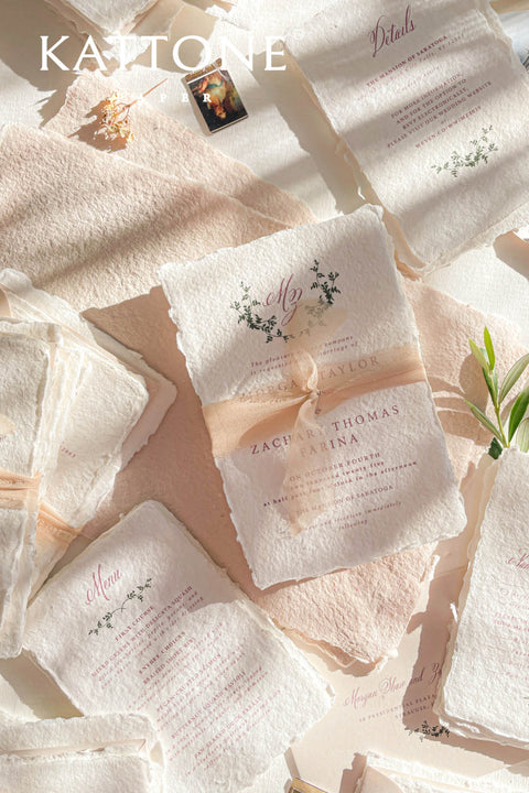 Lulee Handmade Paper Wedding Invitation Suite