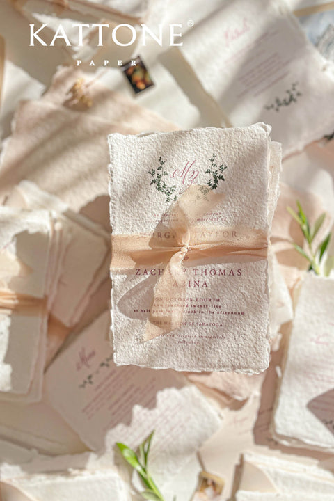 Lulee Handmade Paper Wedding Invitation Suite