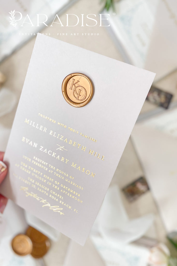 Willow Real Gold Foil Wedding Invitation Sets