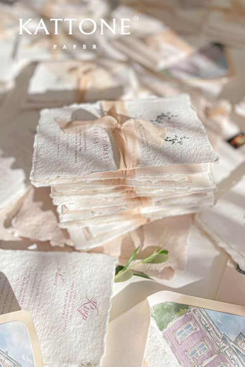 Lulee Handmade Paper Wedding Invitation Suite