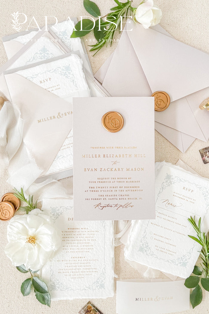 Willow Real Gold Foil Wedding Invitation Sets