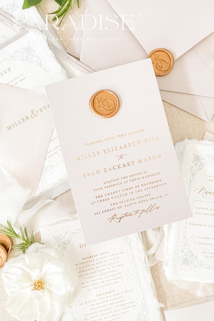 Willow Real Gold Foil Wedding Invitation Sets