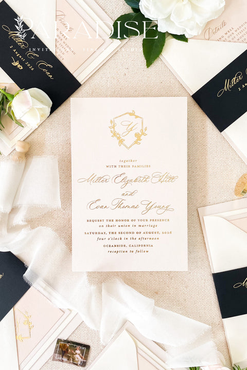 Make your wedding unforgettable from the very first impression with these luxurious hot foil invitations — where timeless design meets radiant metallic shine. Each invitation is meticulously printed on premium cardstock and finished with real foil stamping, adding a touch of elegance and sophistication your guests will never forget.