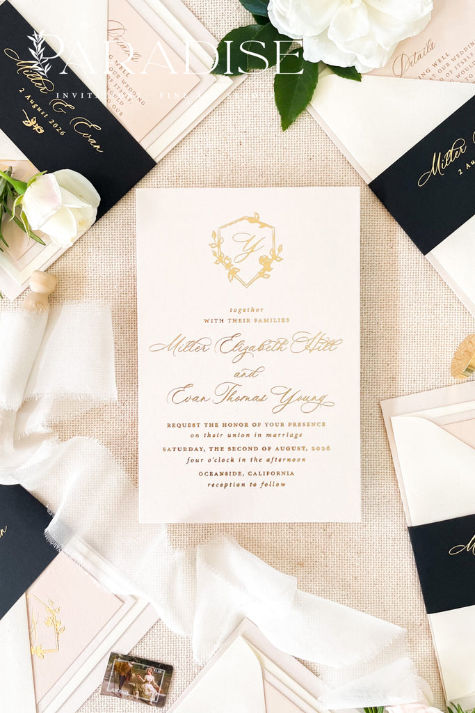 Zoey Hot Foil Stamping Wedding Invitation Sets