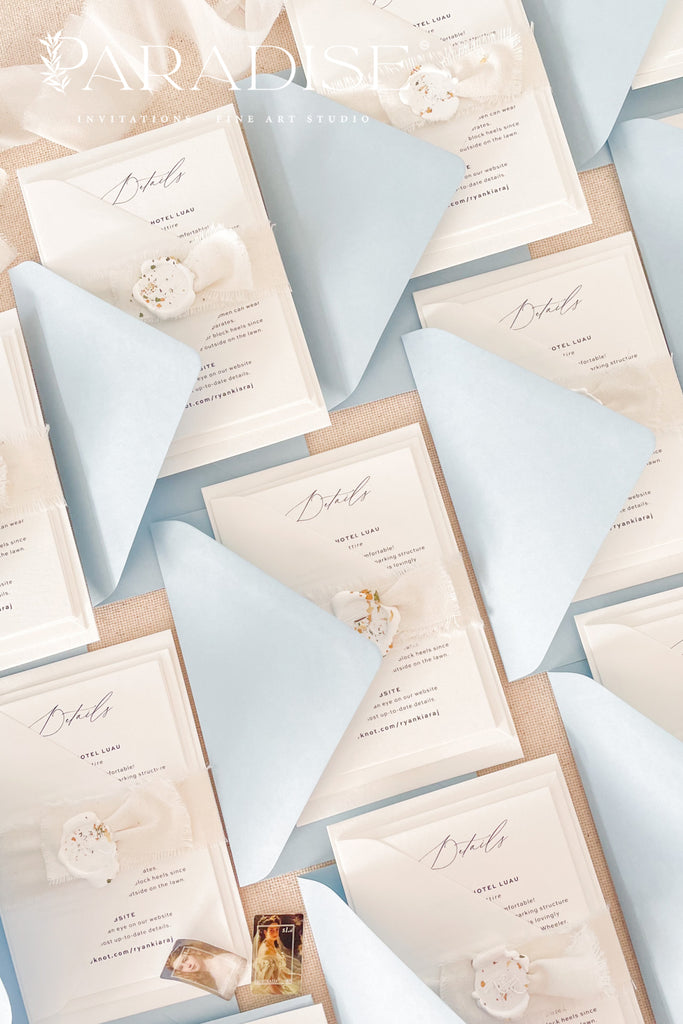 Lucy Linen Belly Bands Wedding Invitations