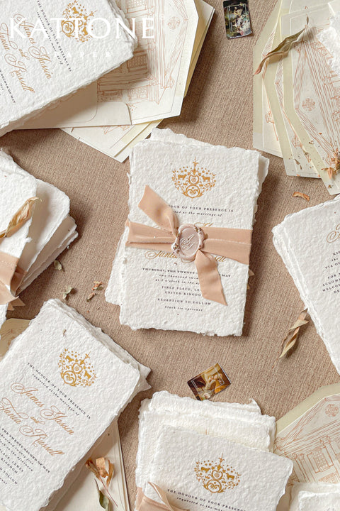 Leila Handmade Paper Wedding Invitations