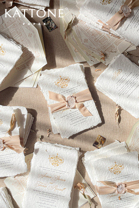 Leila Handmade Paper Wedding Invitations
