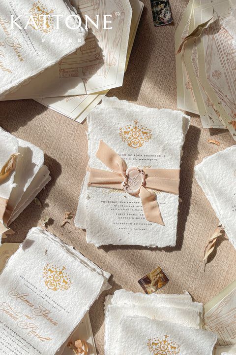 Leila Handmade Paper Wedding Invitations