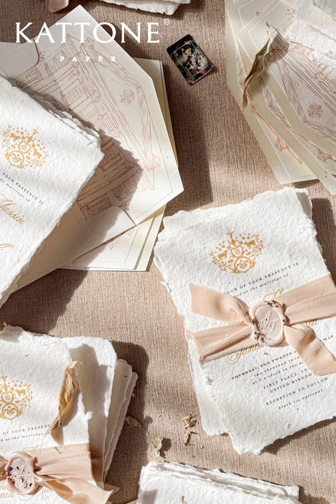 Leila Handmade Paper Wedding Invitations