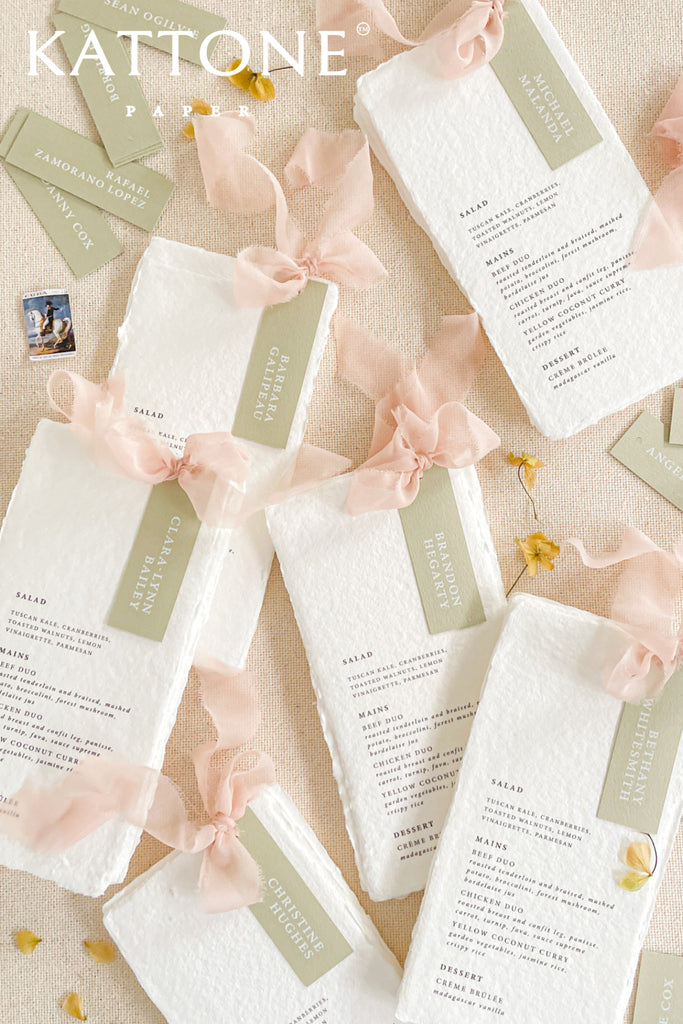 Madeline Handmade Paper Wedding Menus