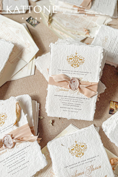 Leila Handmade Paper Wedding Invitations