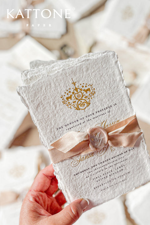 Leila Handmade Paper Wedding Invitations
