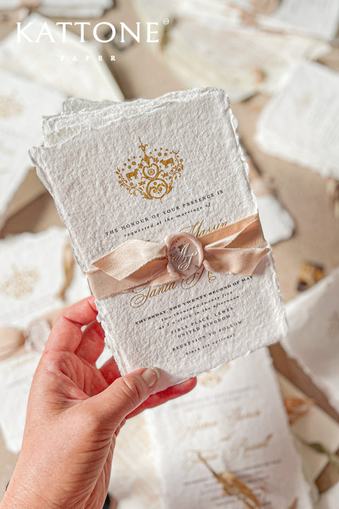 Leila Handmade Paper Wedding Invitations