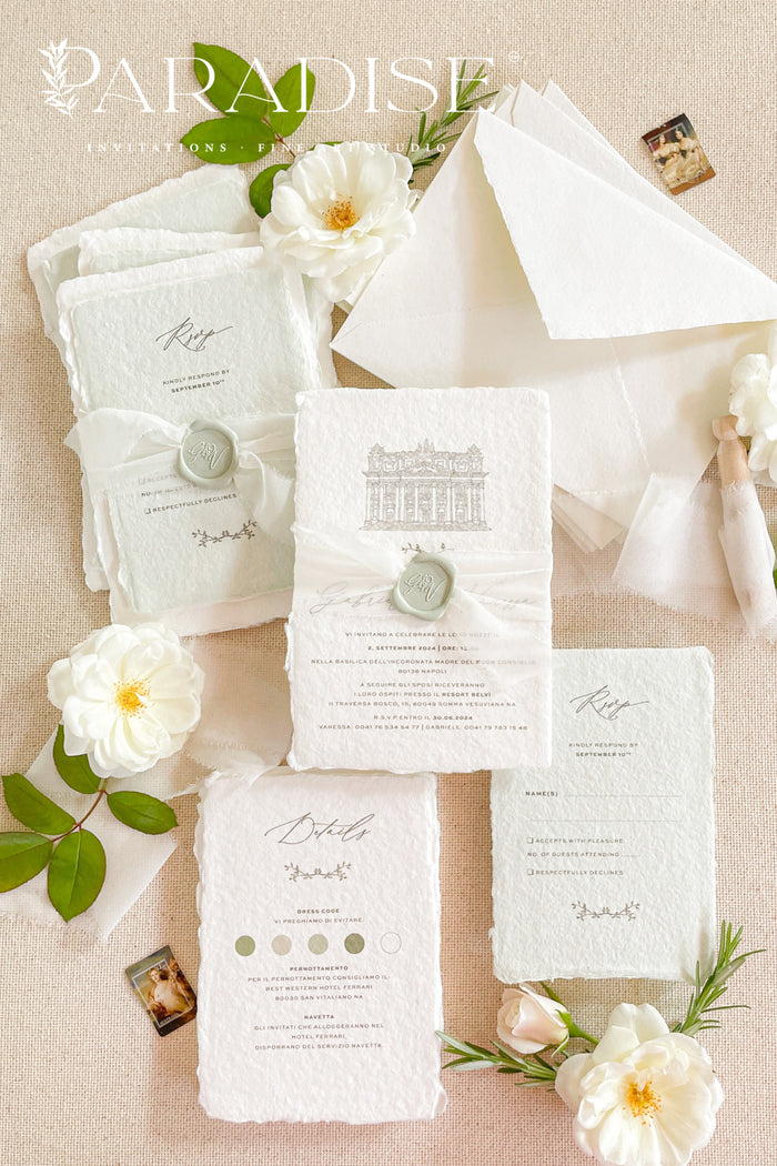 Amina Handmade Paper Wedding Invitation Sets