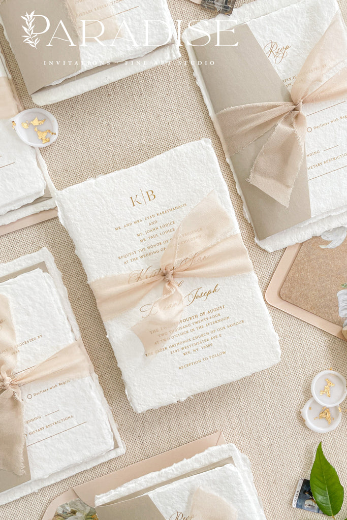 Silvana Handmade Paper Wedding Invitation Sets