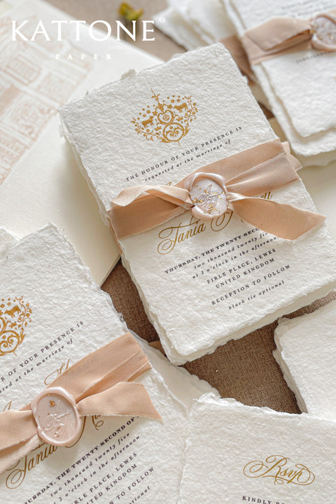 Leila Handmade Paper Wedding Invitations