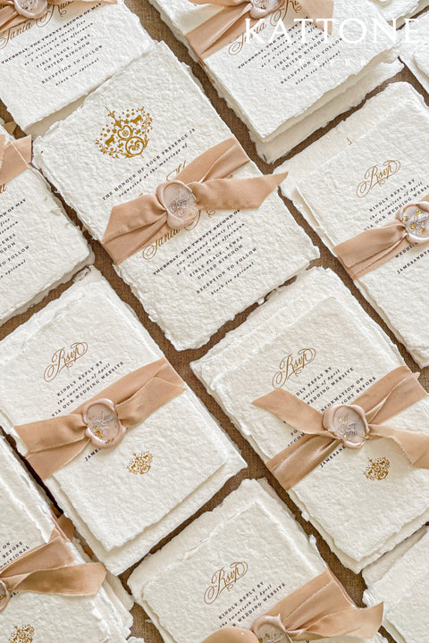 Leila Handmade Paper Wedding Invitations