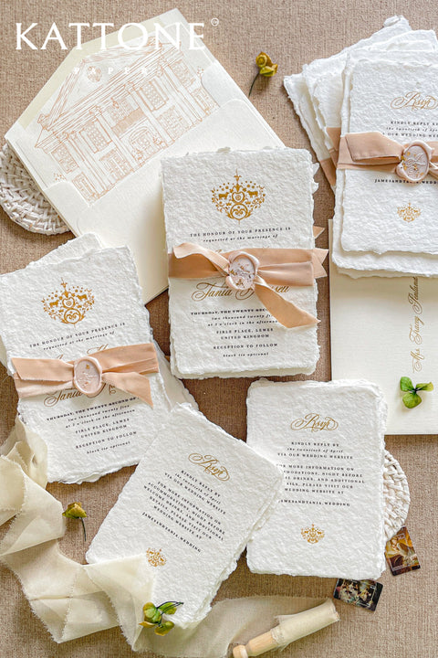 Leila Handmade Paper Wedding Invitations