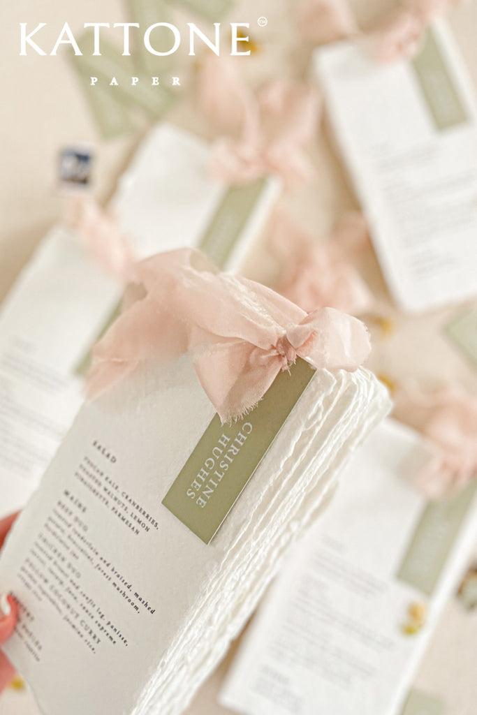 Madeline Handmade Paper Wedding Menus