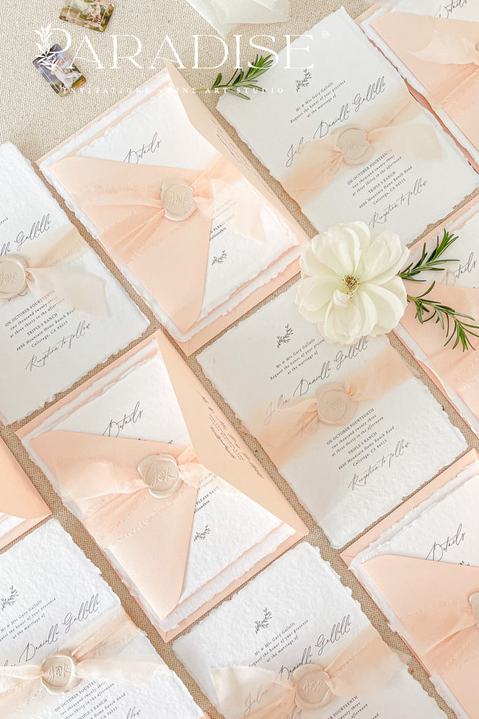 Everly Handmade Paper Wedding Invitation Sets