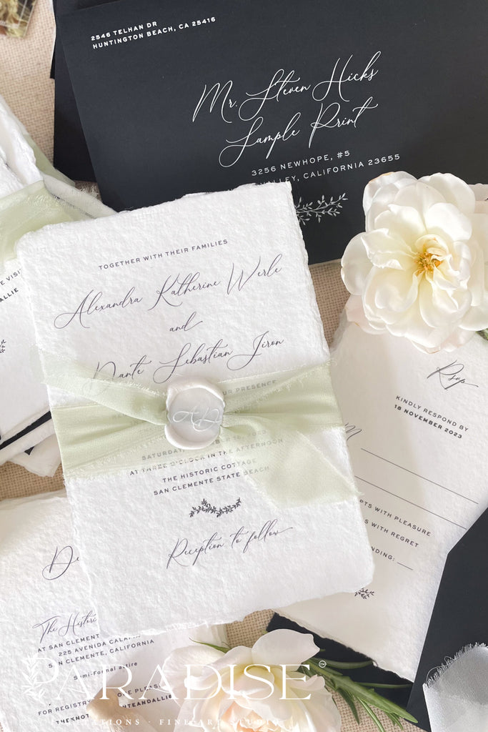 Gianna Handmade Paper Wedding Invitation Sets