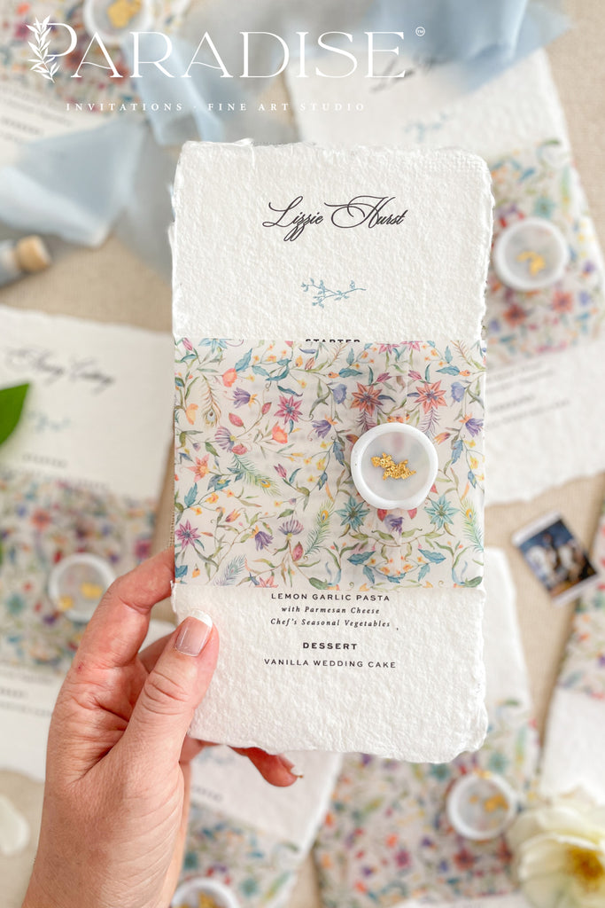 Serafina Handmade Paper Wedding Menus