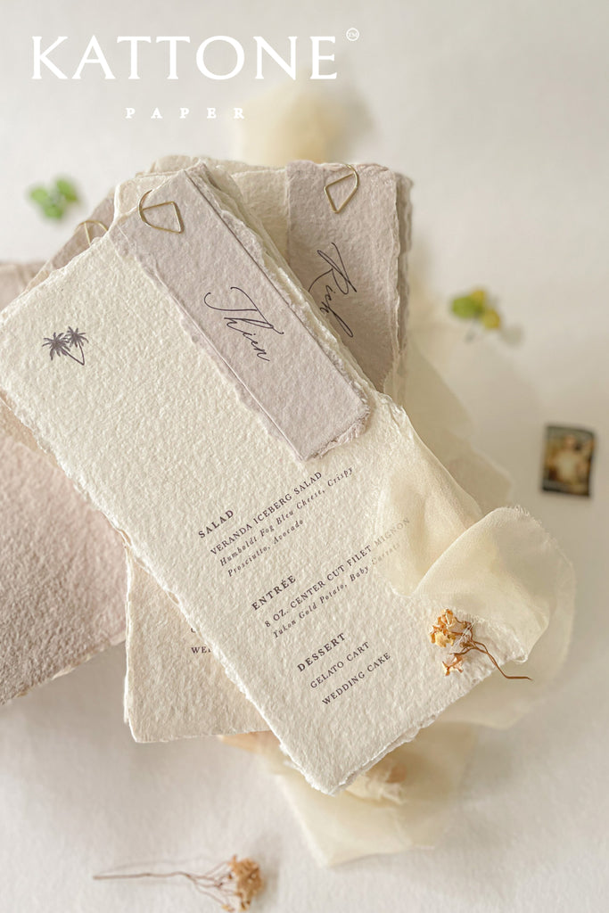 Anita Handmade Paper Wedding Menus