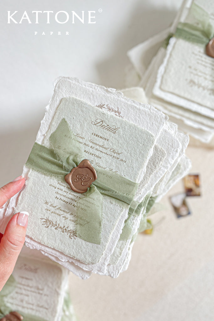 Summer Handmade Paper Wedding Invitation Sets