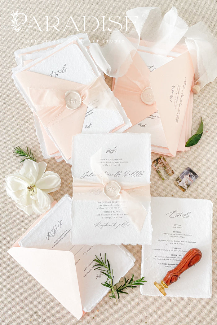 Everly Handmade Paper Wedding Invitation Sets