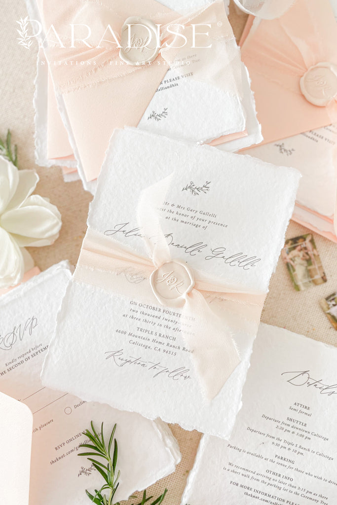 Everly Handmade Paper Wedding Invitation Sets