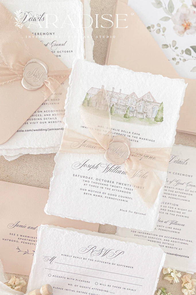 Madelyn Handmade Paper Wedding Invitation Sets