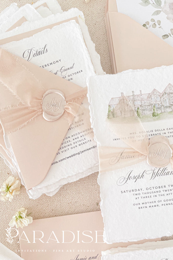 Madelyn Handmade Paper Wedding Invitation Sets