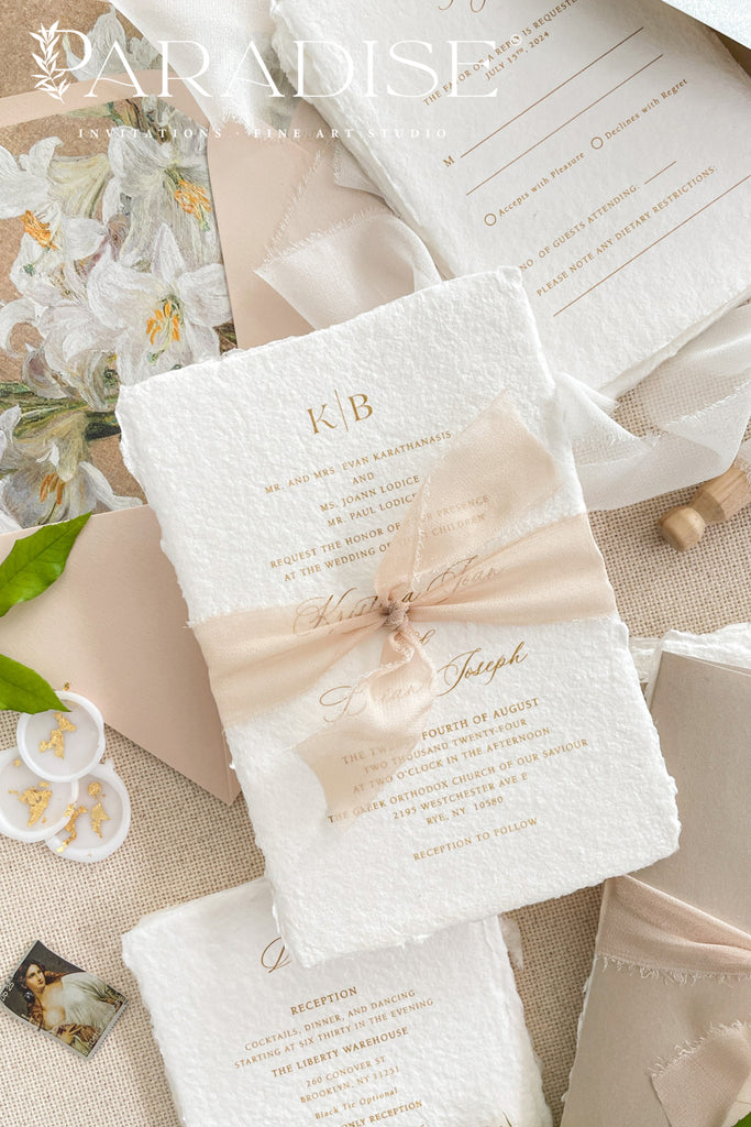 Silvana Handmade Paper Wedding Invitation Sets