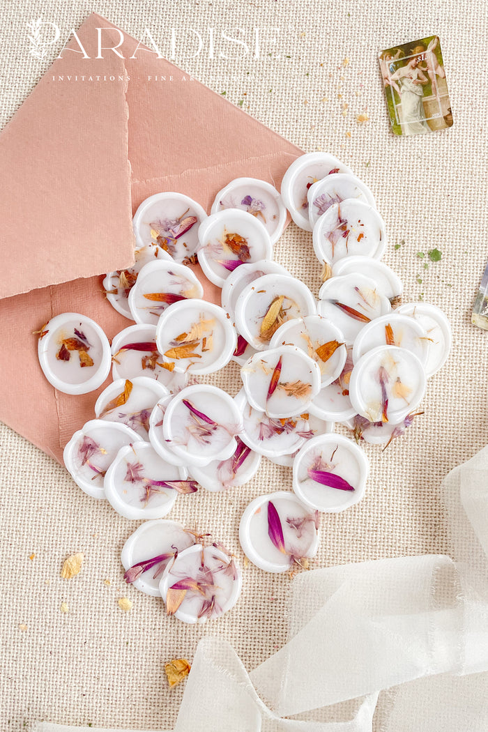 Vellum Wax Seals and Dry Petals