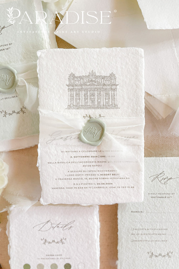 Amina Handmade Paper Wedding Invitation Sets