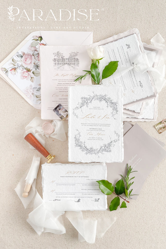 Amadi Handmade Paper Wedding Invitation Sets