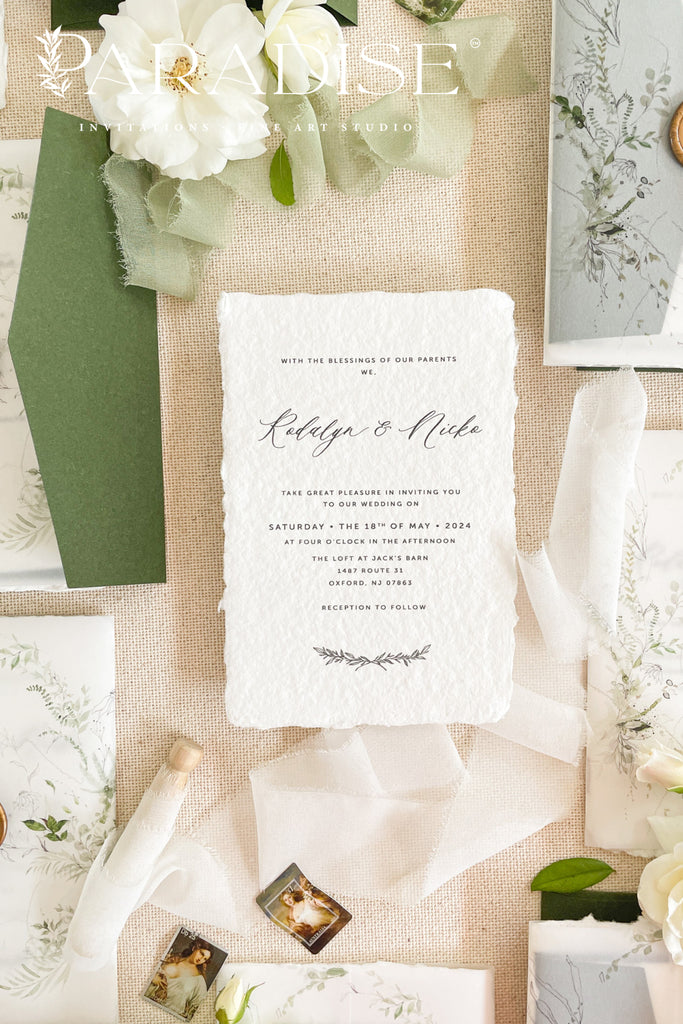 Lennon Handmade Paper Wedding Invitations