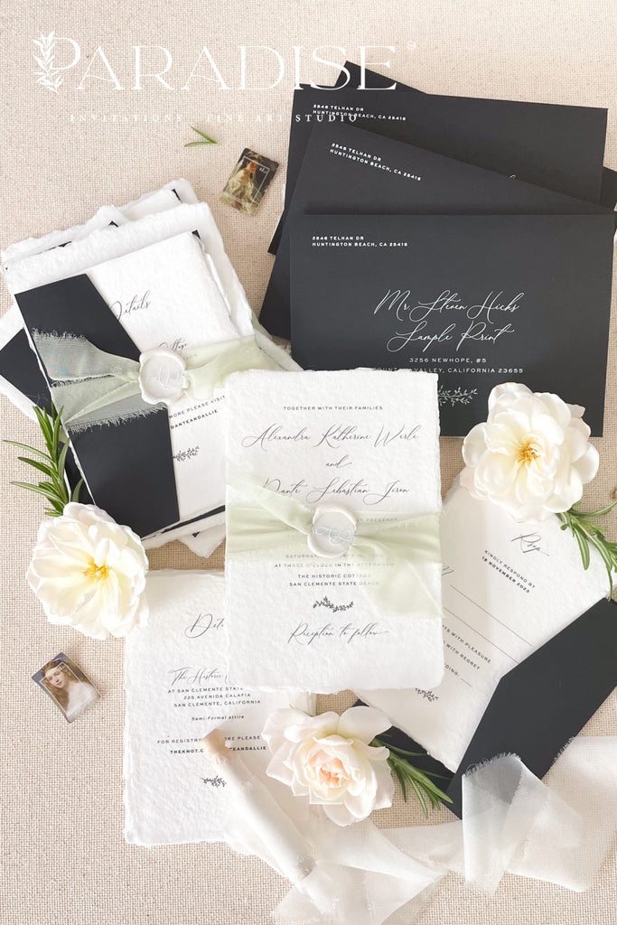 Gianna Handmade Paper Wedding Invitation Sets