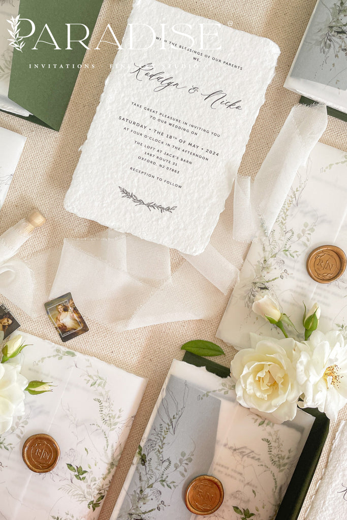 Lennon Handmade Paper Wedding Invitations