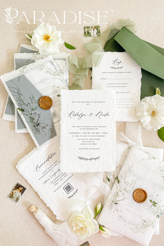 Lennon Handmade Paper Wedding Invitations