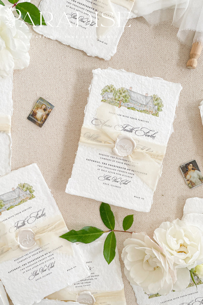 Arwen Handmade Paper Wedding Invitation Suite