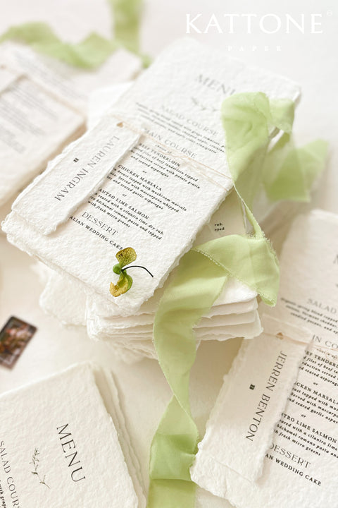 Joleigh Handmade Paper Wedding Menus