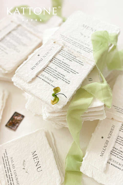 Joleigh Handmade Paper Wedding Menus