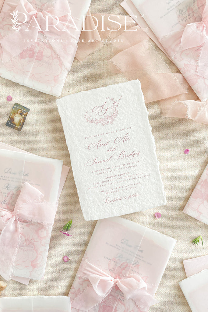 Katniss Handmade Paper Wedding Invitation Sets