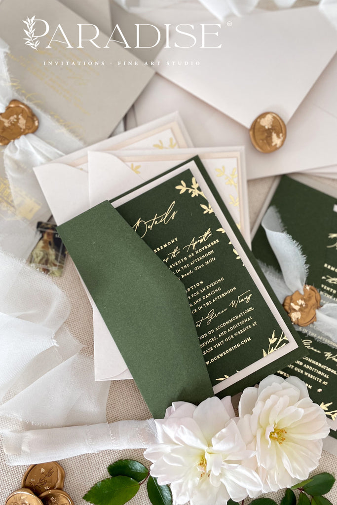 Hailey Gold Foil Wedding Invitation Sets