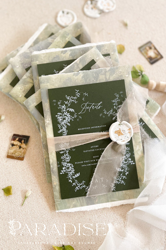 Luna Handmade Paper Wedding Invitation Sets